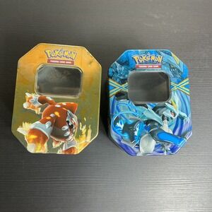 Pokemon TCG Tins Lot 2 Empty- 2008 Heatran 2013 Black Kyurem Empty Storage Cases